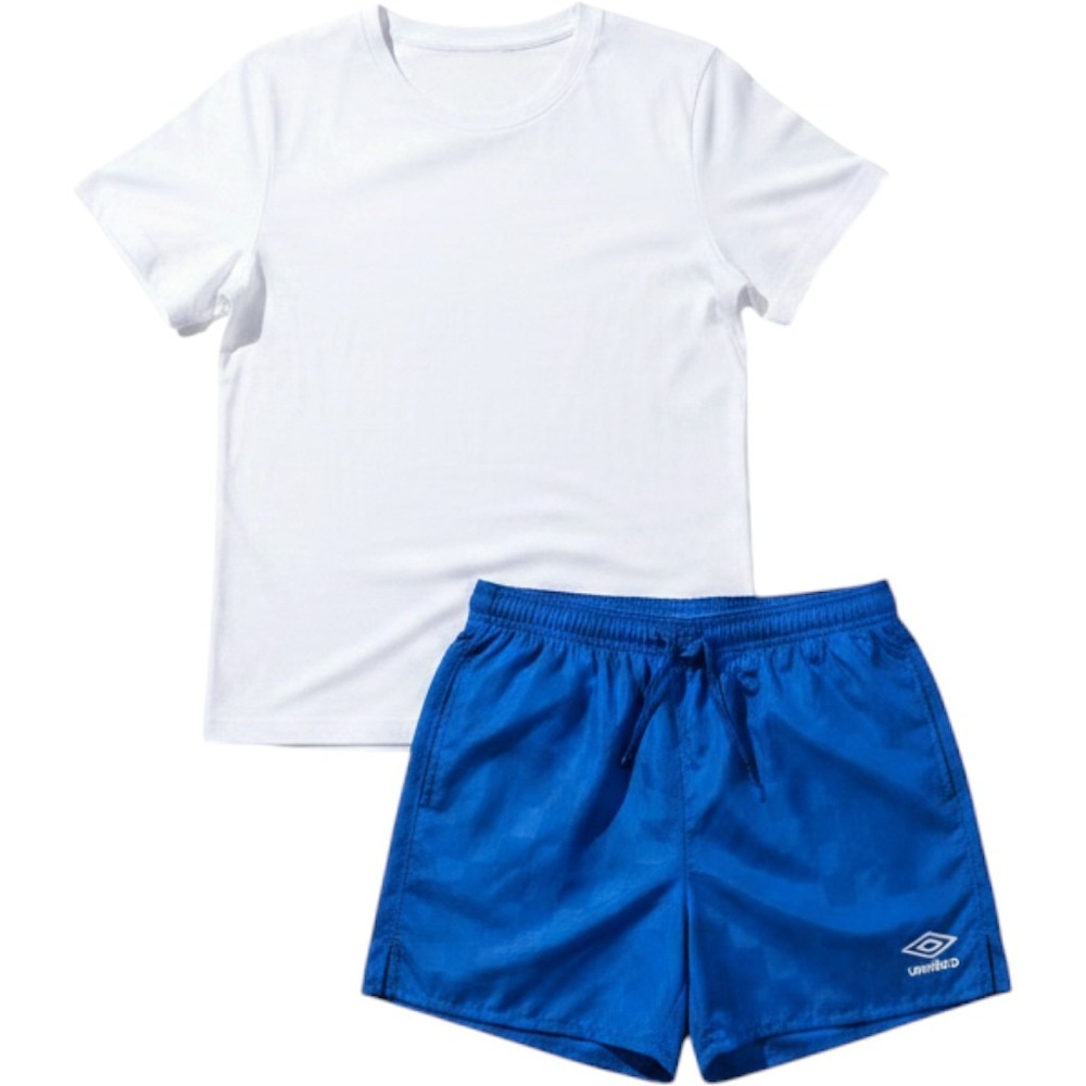 Umbro Mens Blue Checkerboard Soccer Shorts Athletic Training Large Royal Blue